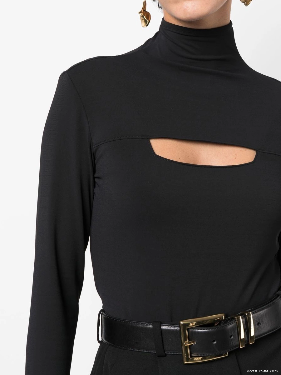 Affordable Versace Women 2000s top long-sleeve cut-out 0806